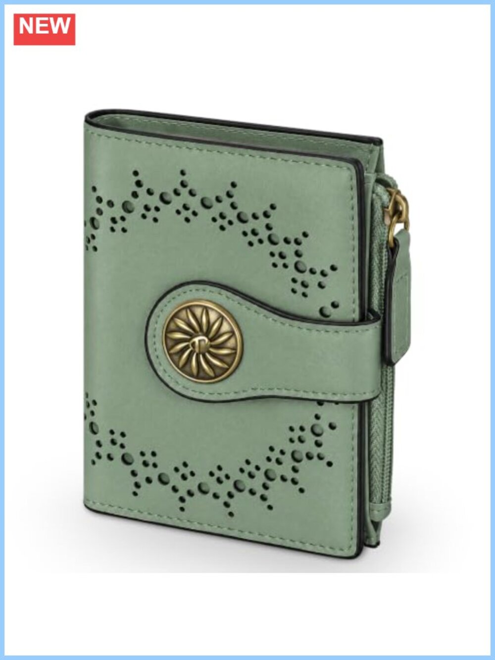 Small Bifold RFID Blocking Leather Wallet Card Holder Compact